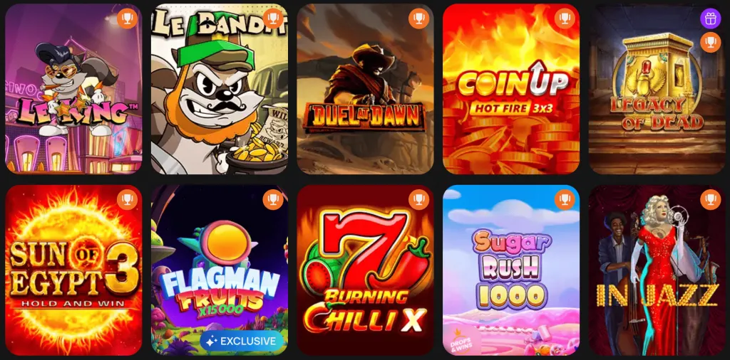 Duży wybór gier w Casino Flagman